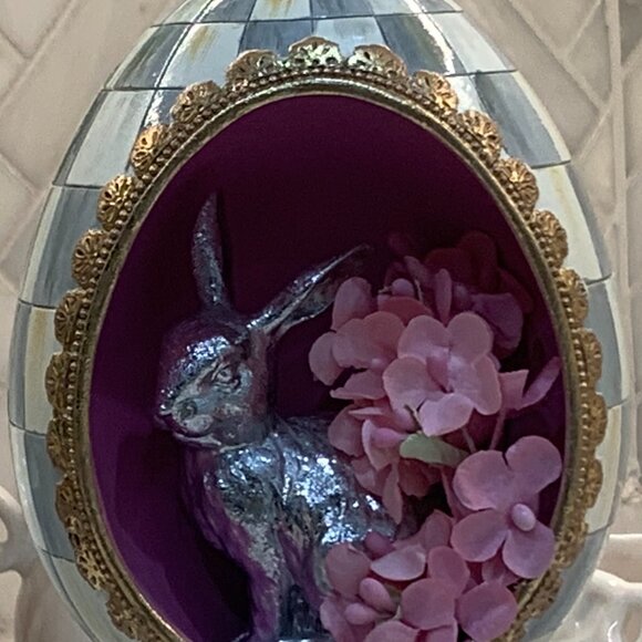 MacKenzie-Childs Touch of Pink Bunny Treasure Egg - Picture 11 of 16